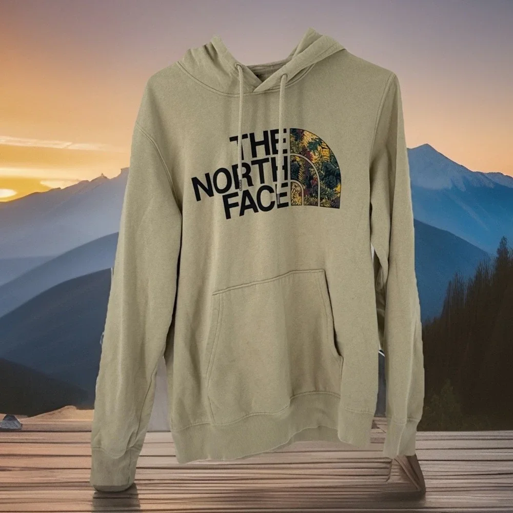 The North Face Half Dome Logo Pullover Hoodie Men's Size M, Beige Camo Palm